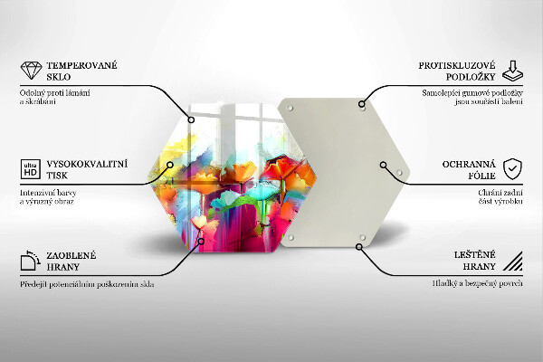 Tagliere in vetro Fiori dipinti