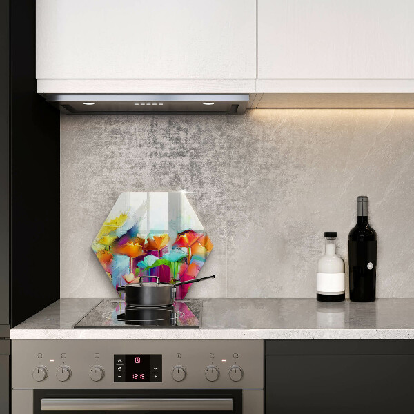 Tagliere in vetro Fiori dipinti