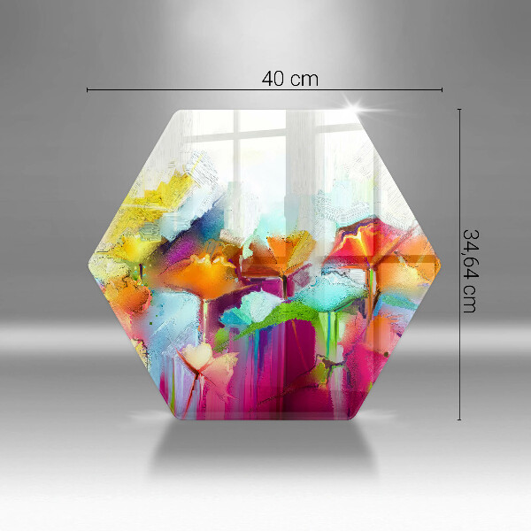 Tagliere in vetro Fiori dipinti