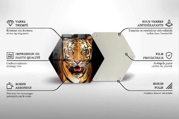 Tagliere in vetro Tigre animale selvatico