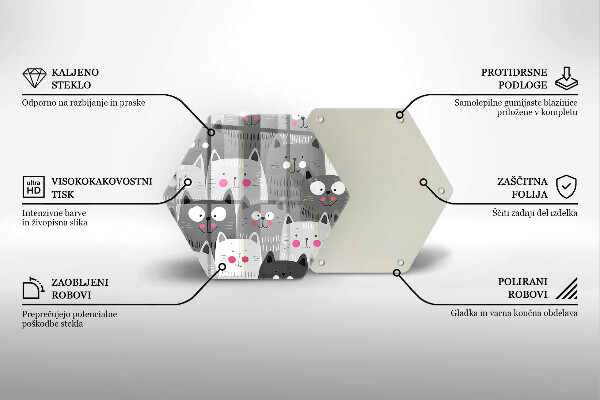 Tagliere in vetro Illustrazione dei gatti