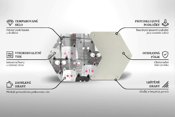Tagliere in vetro Illustrazione dei gatti