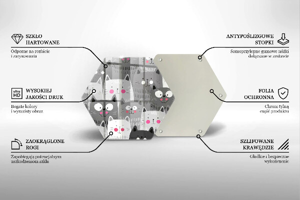 Tagliere in vetro Illustrazione dei gatti