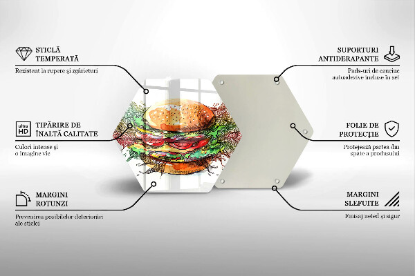 Tagliere in vetro Disegno dell'hamburger