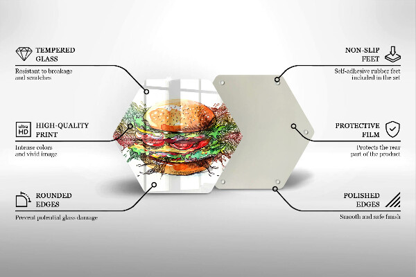 Tagliere in vetro Disegno dell'hamburger