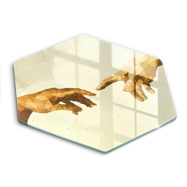 Tagliere in vetro Creazione delle mani di Adamo