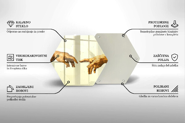 Tagliere in vetro Creazione delle mani di Adamo