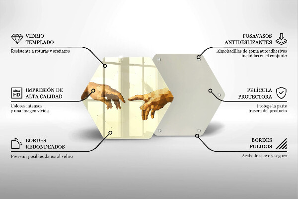 Tagliere in vetro Creazione delle mani di Adamo
