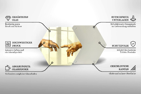Tagliere in vetro Creazione delle mani di Adamo