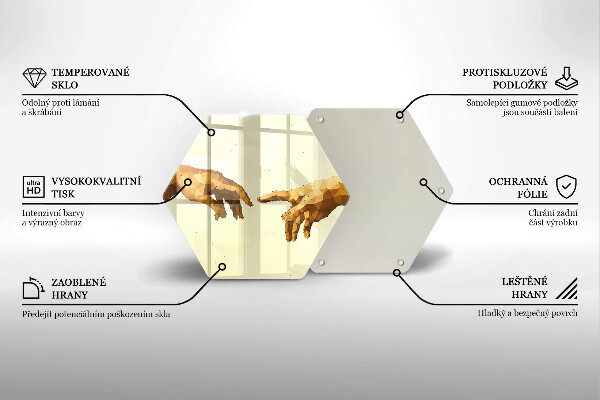 Tagliere in vetro Creazione delle mani di Adamo