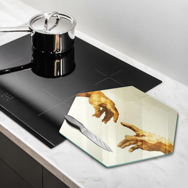 Tagliere in vetro Creazione delle mani di Adamo