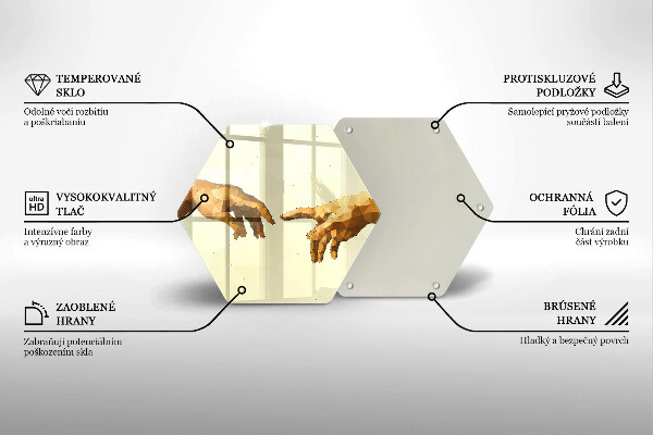 Tagliere in vetro Creazione delle mani di Adamo