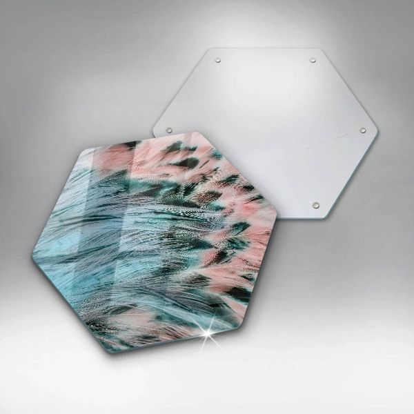 Tagliere in vetro Piume di uccelli boho