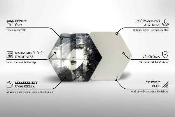 Tagliere in vetro Dipinto di una donna