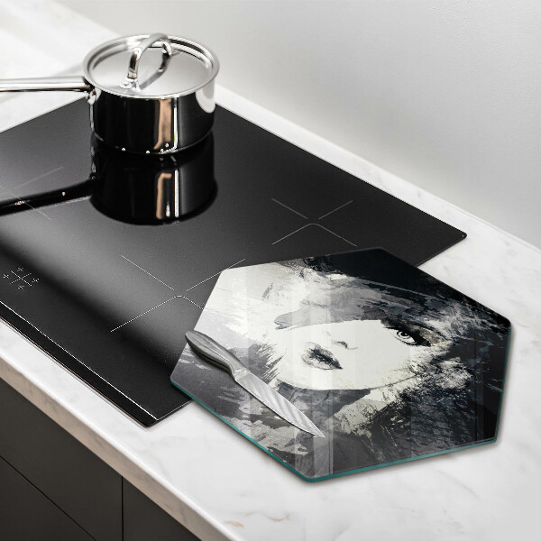 Tagliere in vetro Dipinto di una donna