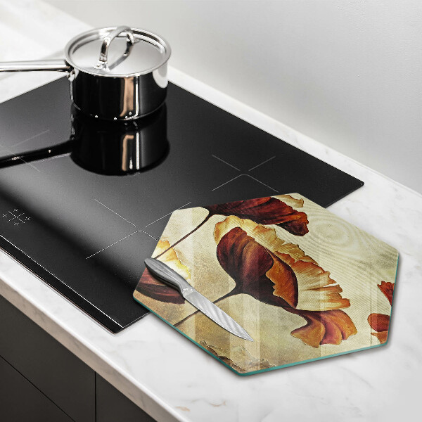 Tagliere in vetro Fiori boho dipinti