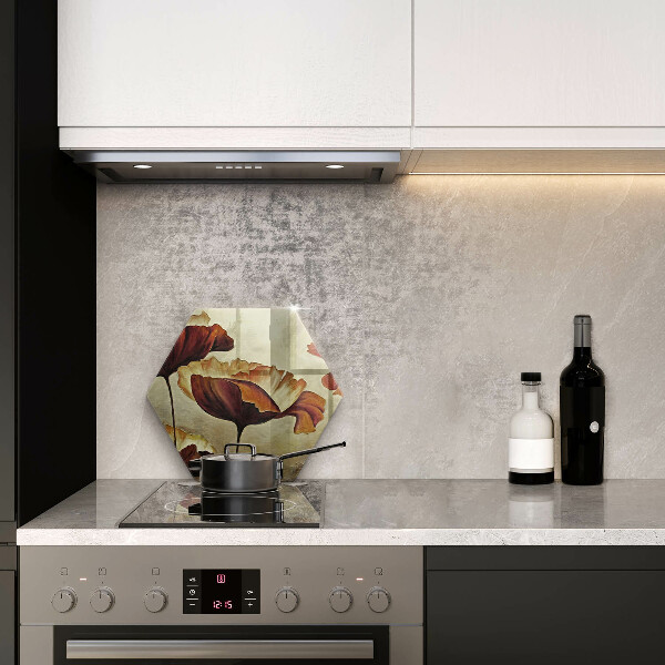 Tagliere in vetro Fiori boho dipinti