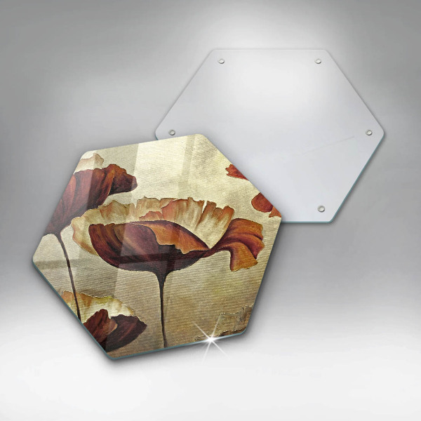 Tagliere in vetro Fiori boho dipinti