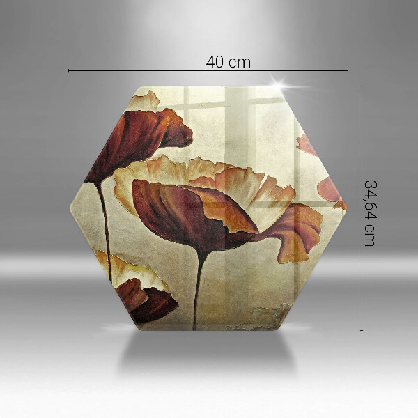 Tagliere in vetro Fiori boho dipinti