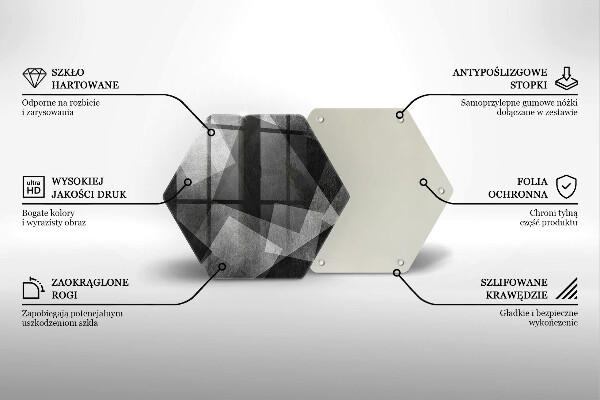 Tagliere in vetro temperato Astrazione geometrica
