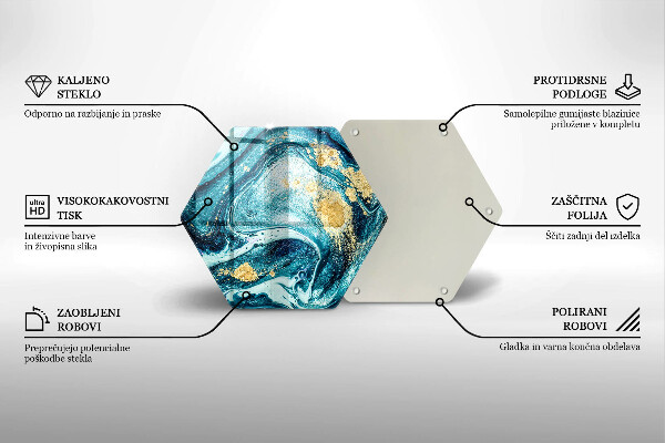 Tagliere in vetro temperato Astrazione dell'oro blu
