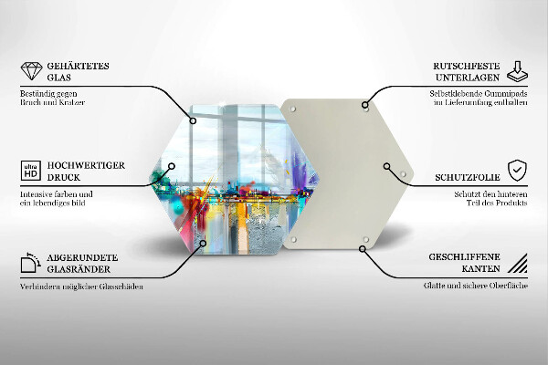 Tagliere in vetro temperato Astrazione dipinta