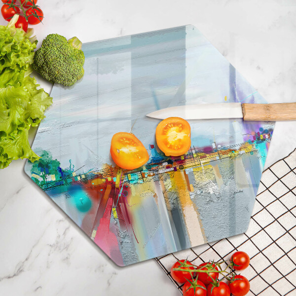 Tagliere in vetro temperato Astrazione dipinta