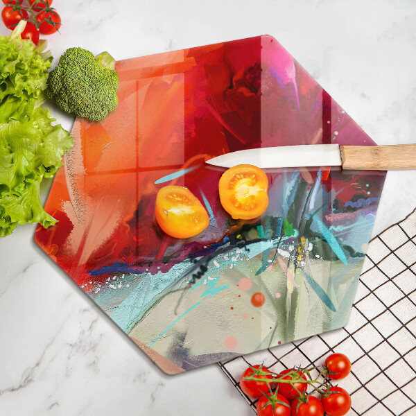 Tagliere in vetro temperato Astrazione dipinta