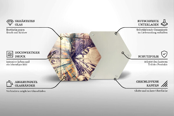 Tagliere in vetro temperato Composizione moderna