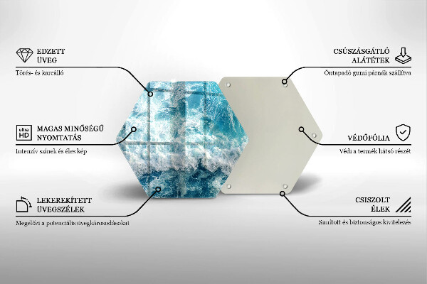 Tagliere in vetro temperato Onde dell'acqua di mare