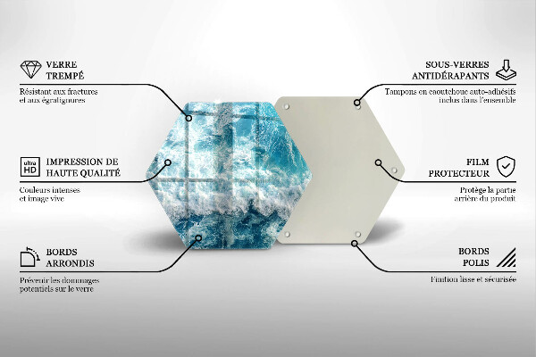 Tagliere in vetro temperato Onde dell'acqua di mare