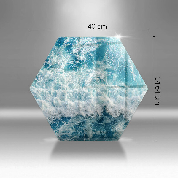 Tagliere in vetro temperato Onde dell'acqua di mare