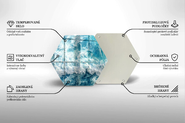 Tagliere in vetro temperato Onde dell'acqua di mare