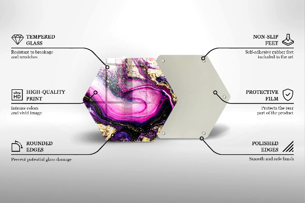 Tagliere in vetro temperato Oro di disegno astratto