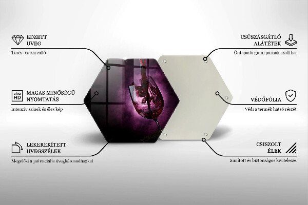 Tagliere in vetro Un bicchiere di vino