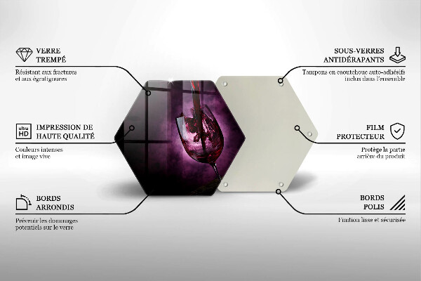 Tagliere in vetro Un bicchiere di vino