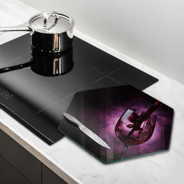 Tagliere in vetro Un bicchiere di vino