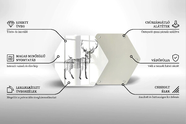 Tagliere in vetro Illustrazione dei cervi e della foresta