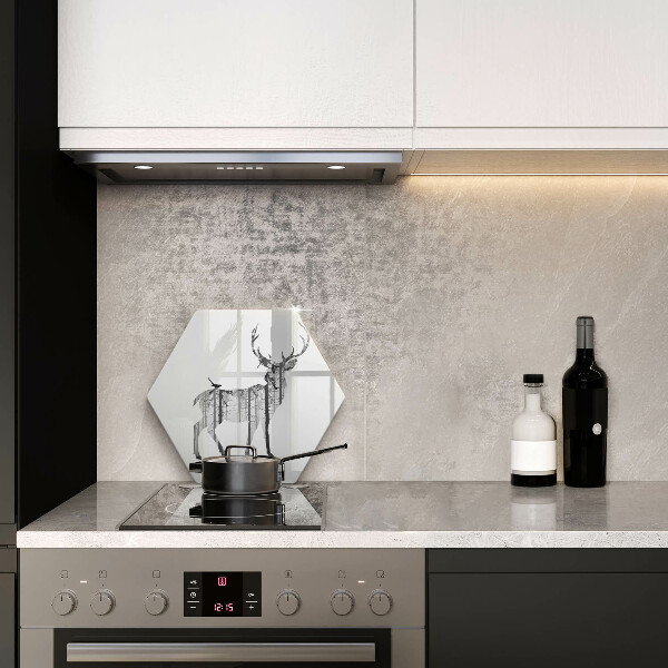 Tagliere in vetro Illustrazione dei cervi e della foresta