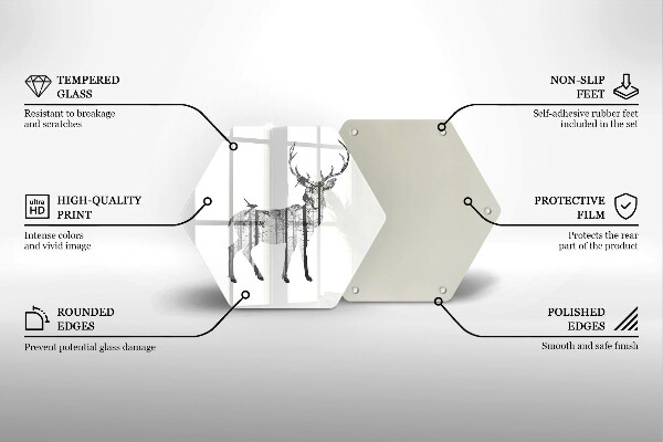 Tagliere in vetro Illustrazione dei cervi e della foresta