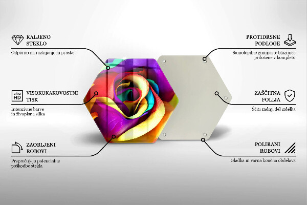 Tagliere in vetro Petali di rosa colorati