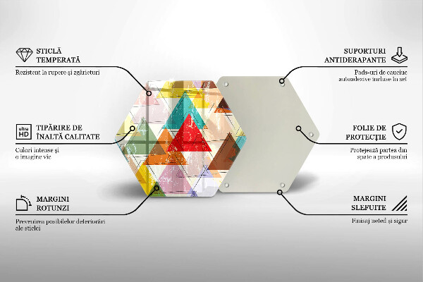 Tagliere in vetro Triangoli dipinti