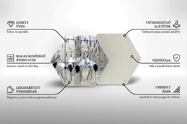 Tagliere in vetro Gru giapponesi