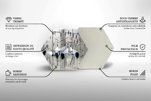 Tagliere in vetro Gru giapponesi