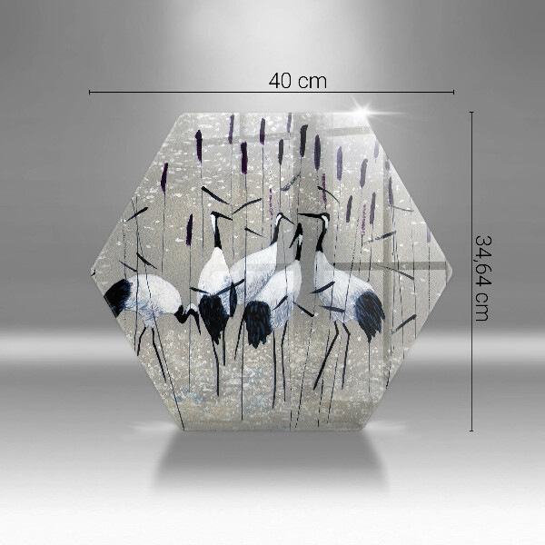 Tagliere in vetro Gru giapponesi