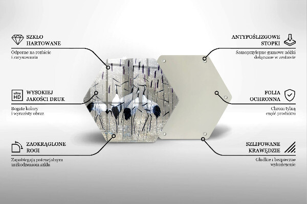 Tagliere in vetro Gru giapponesi