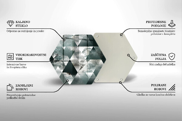 Tagliere in vetro Triangoli e acqua