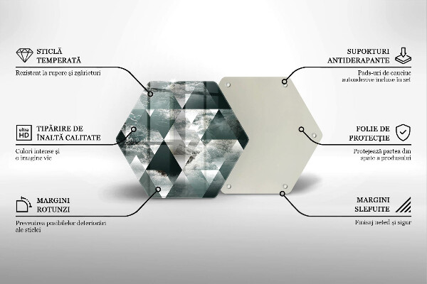 Tagliere in vetro Triangoli e acqua