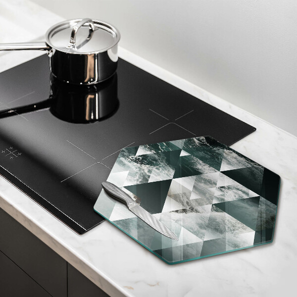 Tagliere in vetro Triangoli e acqua