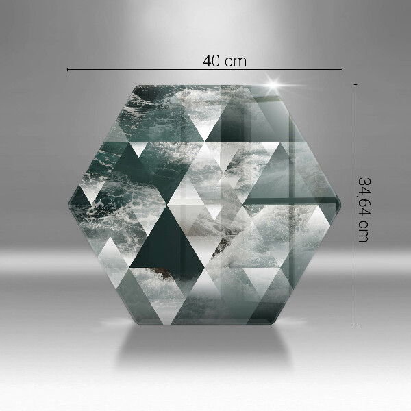 Tagliere in vetro Triangoli e acqua